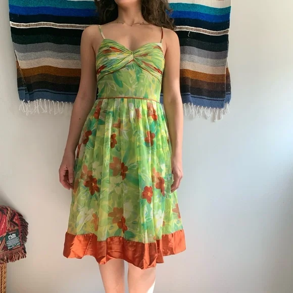 Sue Wong Silk Floral Print Dress - Picture 2 of 7